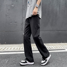 美式复古高街牛仔裤男夏季潮牌水洗做旧宽松直筒休闲裤子C400-P45，男装休闲裤，星座1008