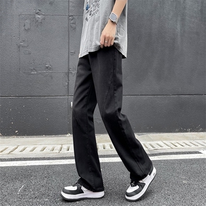 美式复古高街牛仔裤男夏季潮牌水洗做旧宽松直筒休闲裤子C400-P45图片