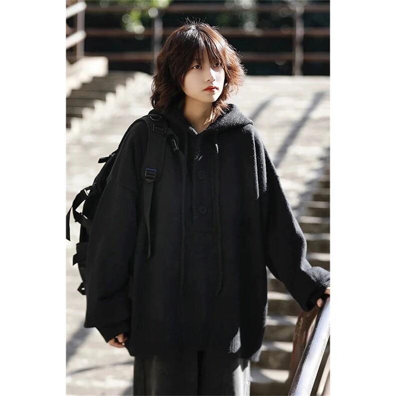 抖音得物保暖立领拉链针织外套秋冬宽松慵懒风纯色毛衣上衣AM047，男装针织衫/毛衣，电商A443