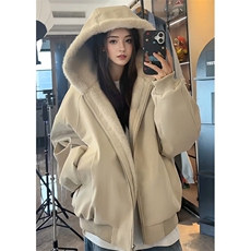连帽座山雕皮衣外套棉服男女款冬季加绒加厚棉衣夹克MY171，男装夹克，星座1116A（原606A-3）