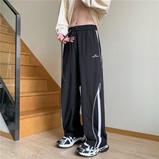 冲锋裤美式工装裤高街拼接条纹宽松直筒阔腿男运动裤EB5-P40，男装休闲裤，星座1109-3