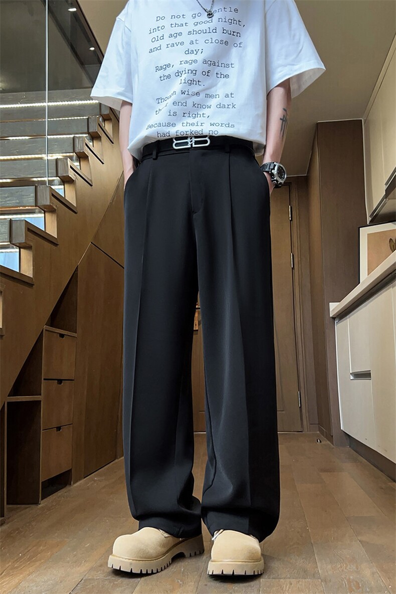 男士冰丝休闲裤直筒简洁长裤男士小西裤,男装西裤,星座1107-1