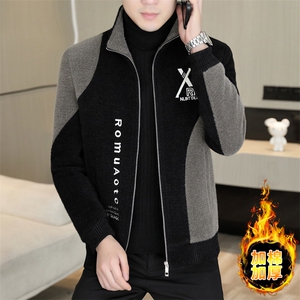 秋冬男士立领短款时尚潮流修身毛呢夹克外套上衣D76P145控238图片
