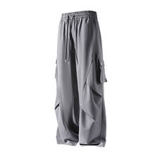 冰丝侧口袋褶皱百搭休闲裤K008立体92%聚酯纤维8%氨纶(S-2XL)TP25，男装休闲裤，电商A088