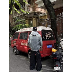 高端连帽钉钻牛仔外套男痞帅休闲春秋夹克男潮牌外衣，男装工装外套，四季星座505