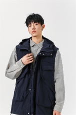 8XL-M四季工装外套街头机能口袋连帽防水无袖马甲坎肩JK1316P78，男装夹克，电商D206-1