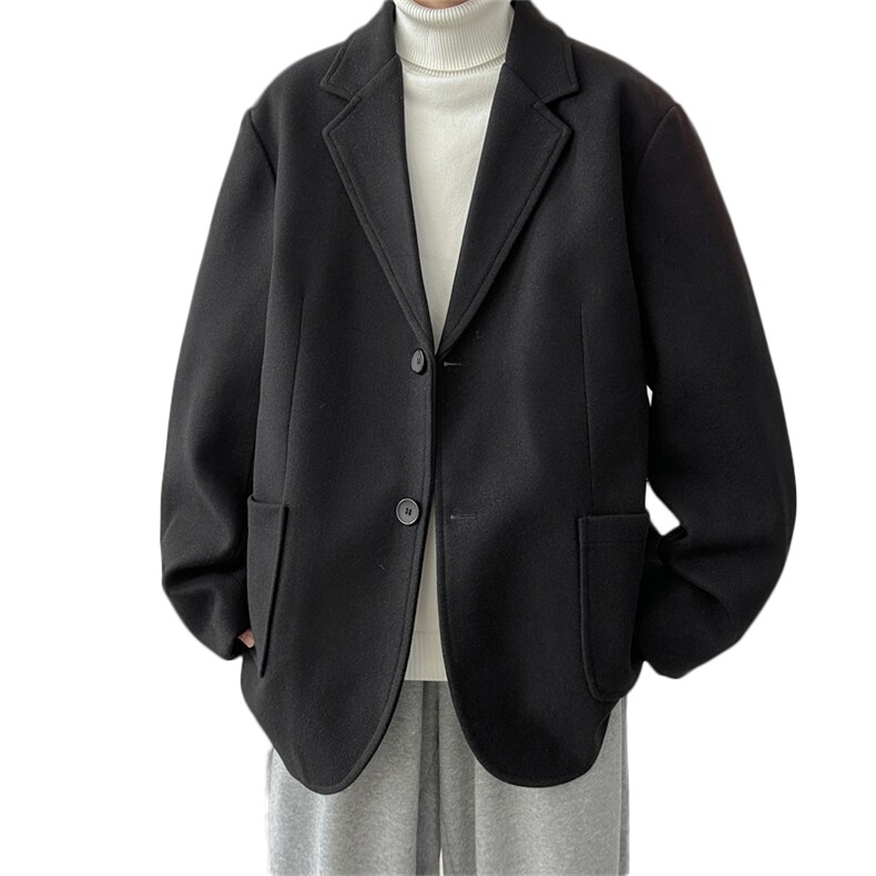 N6169/P95加棉P105冬季新开叉呢料毛呢西服男宽松外套上衣呢大衣,男装西服,电商A141