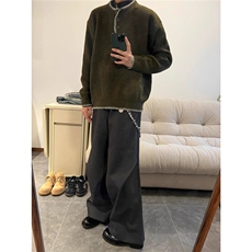 美式羊毛混纺亨利领毛衣男秋冬季高级感休闲简约针织衫SWD86，男装针织衫/毛衣，星座516A