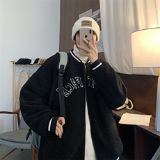 MY203-P110羊羔毛棒球服罗口撞色刺绣棉衣，男装棉衣，星座1408-1