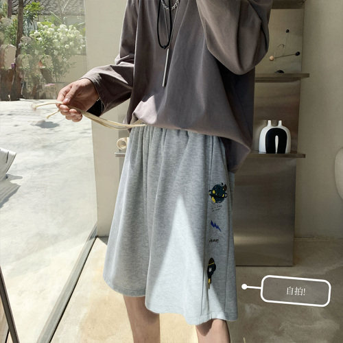 夏季新款宇宙太空人印花短裤五分裤K3488B315P38控48,男装休闲裤,电商B315