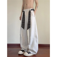 灰色裤子男士春秋季2026新款直筒卫裤宽松男生休闲裤XT412，男装休闲裤，星座208-5