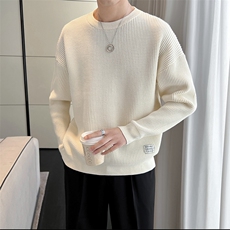 B353MY909P80白色2025秋冬男士常规版型潮版针织衫套头毛体男，男装针织衫/毛衣，电商B353
