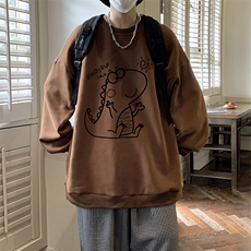 圆领卫衣男大码加厚加绒长袖t恤男S6172-P28加绒款-P33，男装卫衣，电商A040