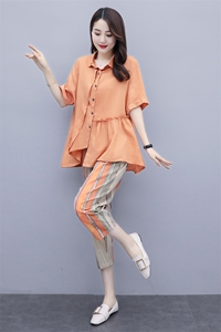 棉麻职业套装夏装2025新款休闲时髦减龄显瘦洋气妈妈两件套女装潮图片
