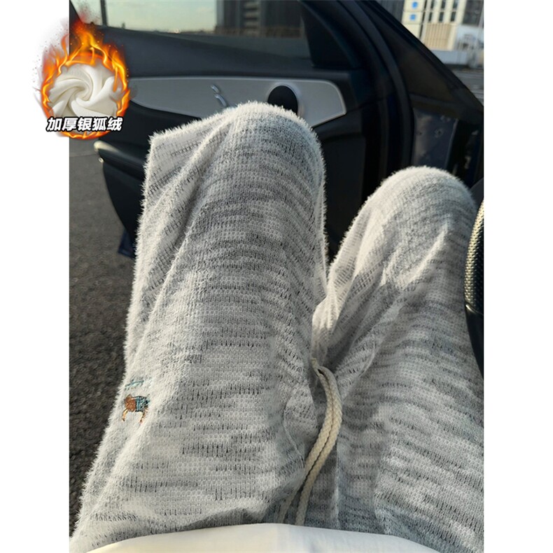 500g重磅刺绣腊肠狗大码保暖银狐绒糯米裤男K5978J加绒-特P45控88,男装棉衣,电商A001