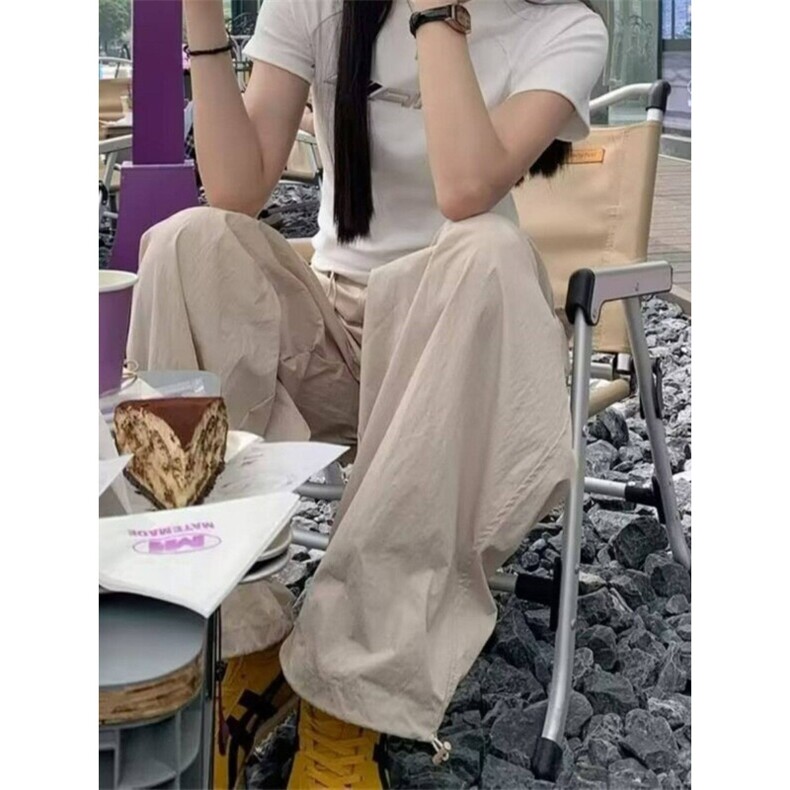 AK2403-p50美式工装裤女大码胖mm显瘦阔腿裤纯棉速干伞兵裤薄款，女装休闲裤，星座617A-2