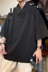 2025夏季新款美式潮男女风个性领子冰感落肩短袖T恤T290/特P35，男装T恤，星座608A