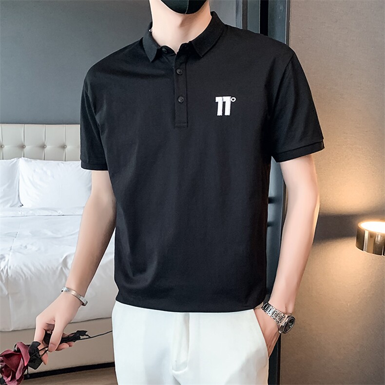 夏季新款Polo衫简约刺绣潮牌短袖T恤男士ins百搭半袖打底衫上衣,男装T恤,电商A327