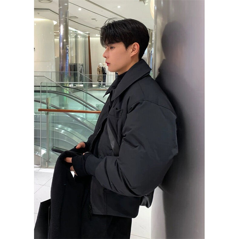 706-2-CMY279-P108冬季韩版黑色加厚工装棉服痞帅短款棉衣外套,男装棉衣,星座706-2