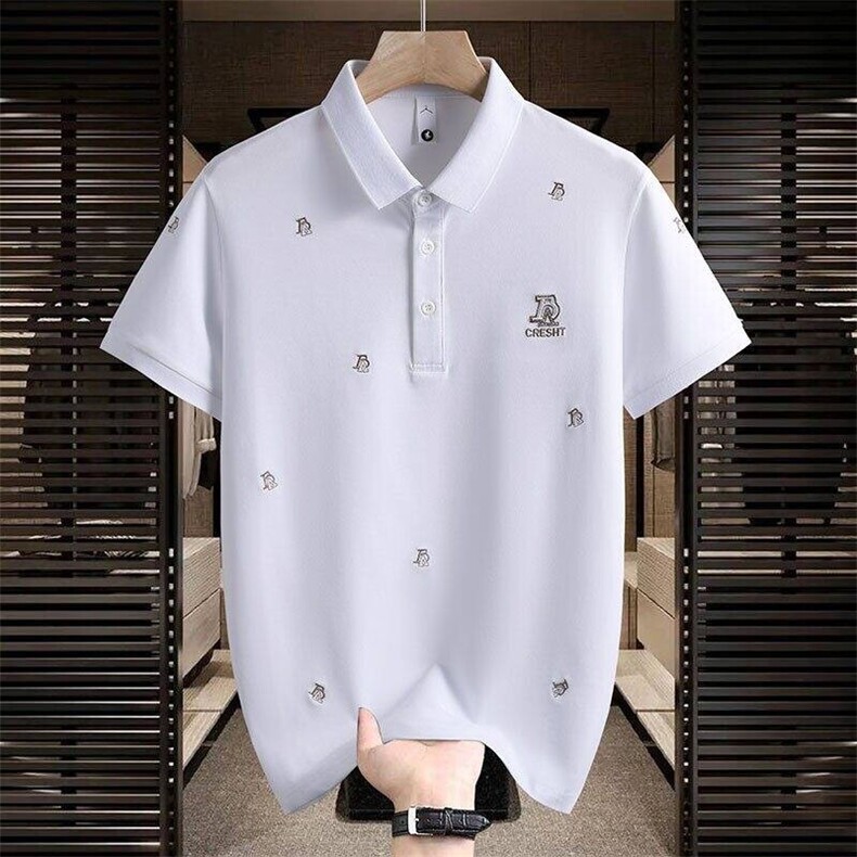 84045-P40夏季时尚休闲T恤男士POLO衫欧货潮牌商务翻领短袖T恤图片