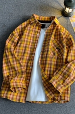 黄色格子衬衫外套男xh108-特50，男装衬衫，电商B367