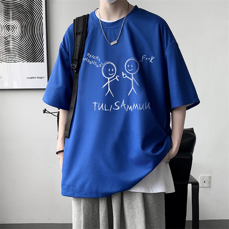 华夫格t恤男短袖男大码五分袖大皂风HT73303-P22,男装T恤,电商A040