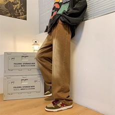 复古牛仔裤男宽松直筒秋冬高街潮牌美式街头vibe长裤子HN3086-P45，男装牛仔裤，星座1008