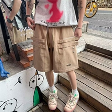 夏季新款美式短裤男潮牌小众宽松大码运动休闲五分裤子DK1080p38，男装牛仔裤，电商D315A