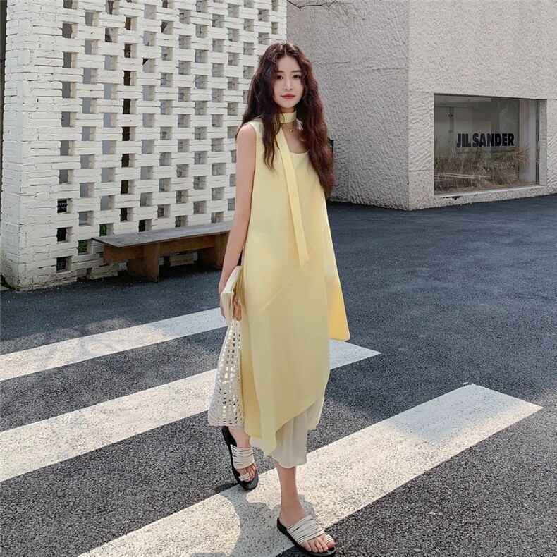 现货黄色连衣裙2C206-L506-P125-K178,女装连衣裙,2C206