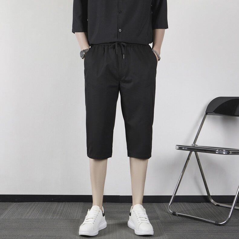 夏季2025弹力系绳七分裤男休闲中裤修身小脚裤男士7分裤VS870,男装牛仔裤,星座1116A-2（原606A-1）