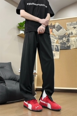 XK618-P40全橡筋腰前拉链小脚口西裤垂感免烫滑料宽松长裤，男装西裤，电商A178