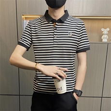 PL041-P40夏季男士条纹拼色短袖POLO衫韩版休闲翻领T恤青年潮牌，男装Polo衫，电商D310B