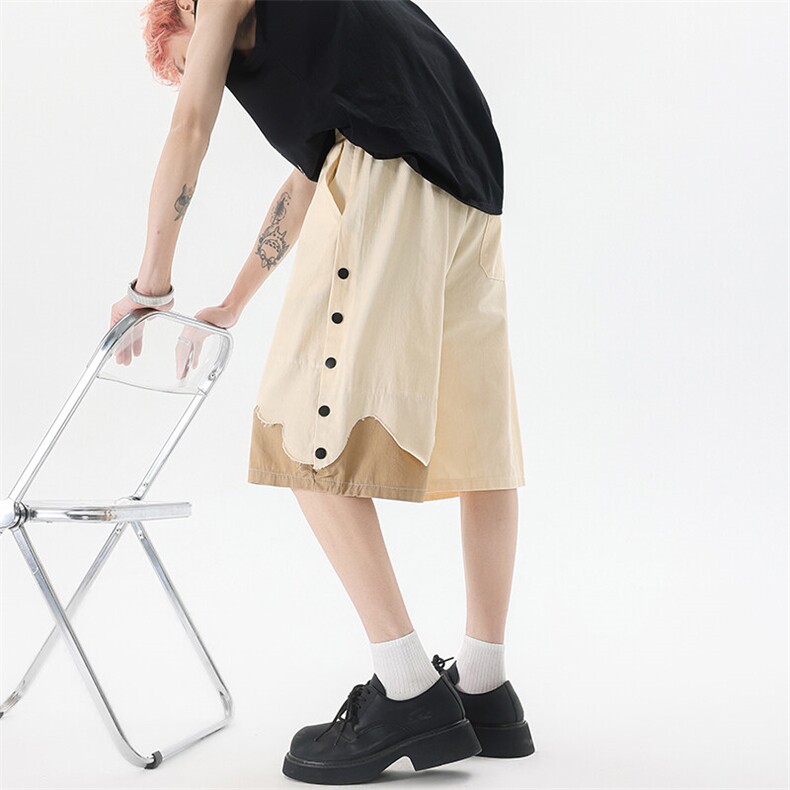 8XL-M特大码短裤男夏季新款大码vibe破洞拼接高街短裤DK1518P50,男装牛仔裤,电商D206-1