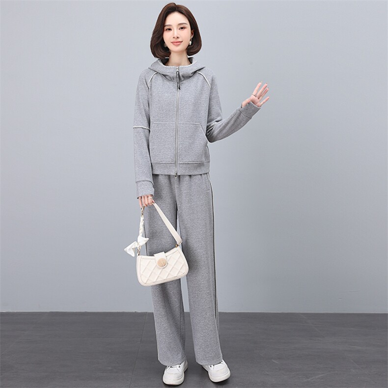 2025春装新款时尚简约气质运动休闲两件套套装,女装套装/套裙,阿丹
