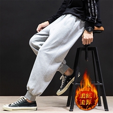 K12055-P40加绒P50束脚纯运动裤男士休闲裤大码宽松卫裤男，男装休闲裤，电商A040A