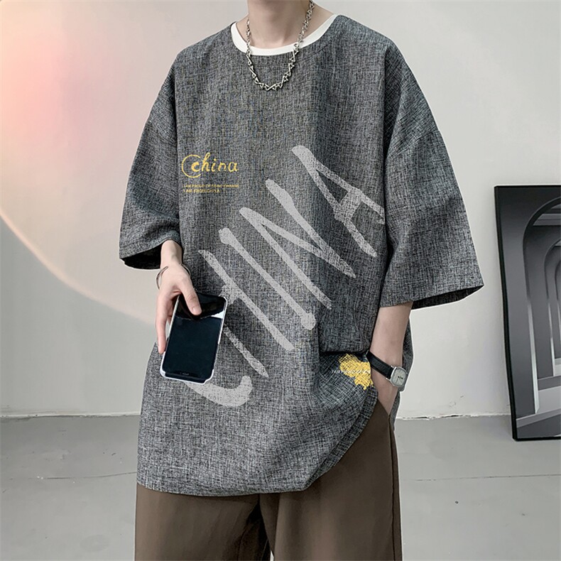 风复古亚麻短袖男棉麻t恤男半袖ZT71208-P35,男装T恤,电商A040
