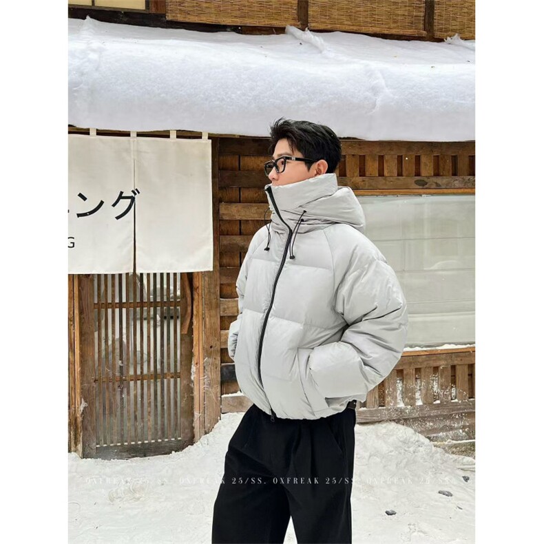 90白鸭绒羽绒服男冬季加厚宽松连帽保暖面包服外套-Y001-特180,男装羽绒服,电商B289
