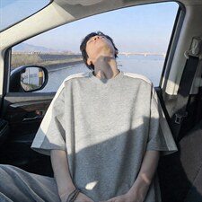 2026夏季新款拼接270g华棉大码短袖T恤男DT6260特P25建议零售价68，男装T恤，电商A001