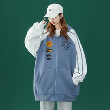 中性春季衔接款潮流多色开衫连帽宽松卫衣B108P55控68加绒P65，男装卫衣，A247A