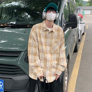 特P45 无差价新款秋季时尚潮流格子长袖衬衫-HS2295 港风图片