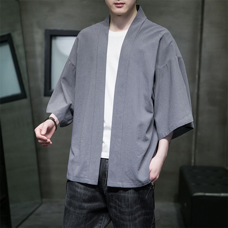 2023风春夏棉麻披风开衫男宽松防晒服小众风衣A203-666特p25,男装防晒衣,星座815（原A203）