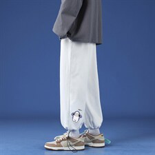 K13167-P35加绒P45春季束脚直筒运动裤男大码宽松休闲卫裤哈伦裤，男装休闲裤，电商A040