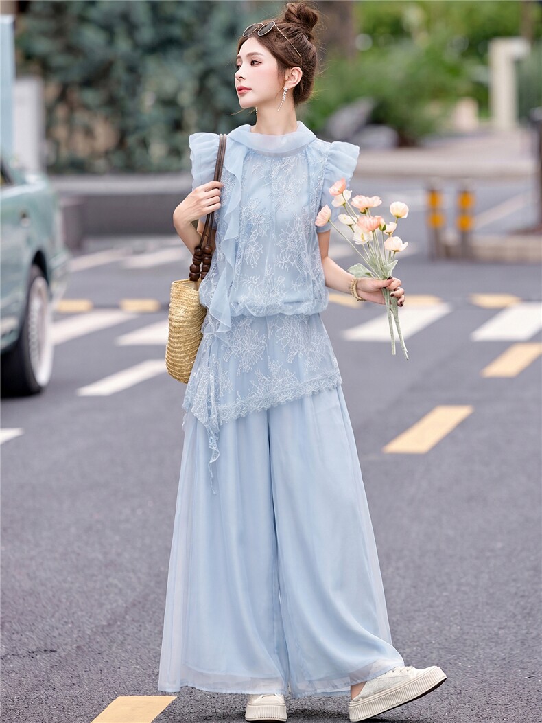 2026年夏季法式温柔风新款两件套装,女装套装/套裙,艾仟回(原伊仟回)