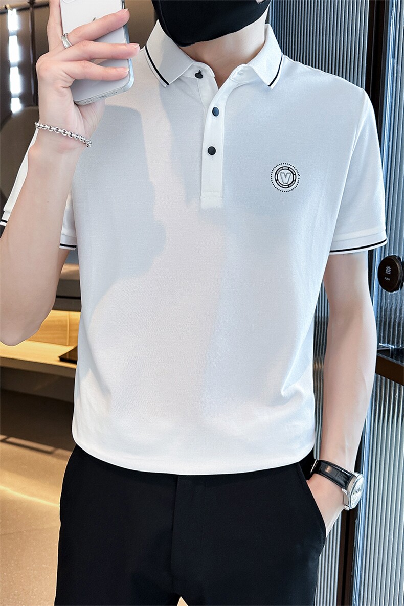 工艺款2026夏季短袖T恤翻领Polo衫高品质潮流上衣T0269-P55,男装T恤,电商D342