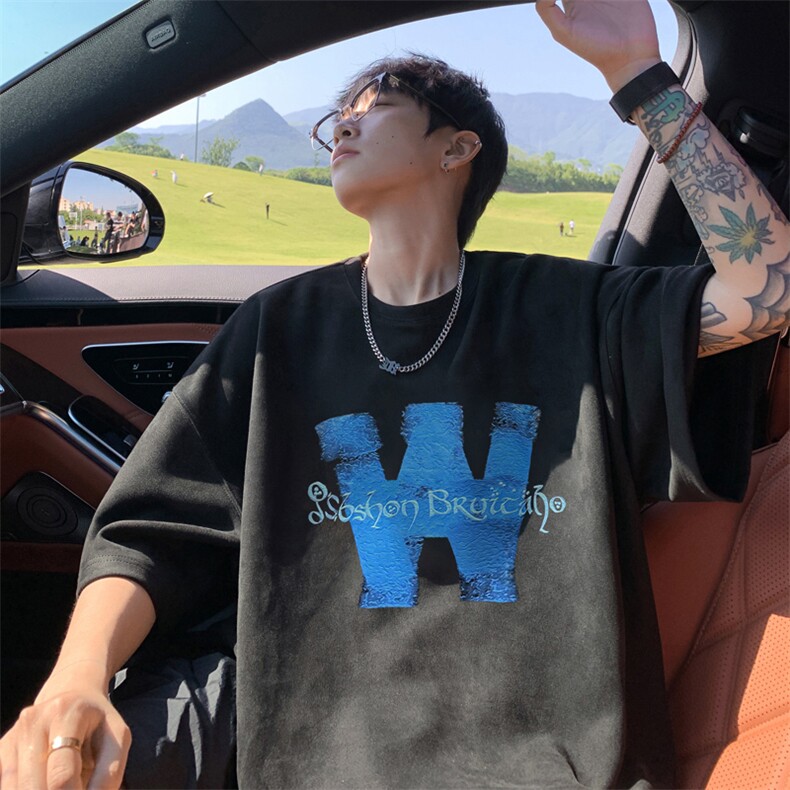 量大优供视频重磅麂皮绒短袖T恤男JPDX237-特P19,男装T恤,电商B367