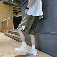 美式街头风短裤男夏季高街五分裤子宽松嘻哈复古篮球裤DK226-P33，男装休闲裤，星座1008-1