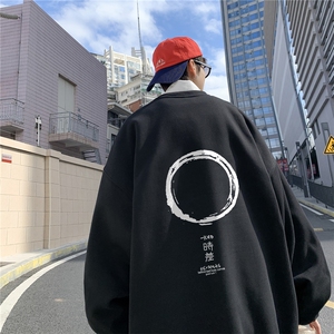 ！直播品质 重磅宽松大码港风时差印花圆领卫衣WY17-特p28图片