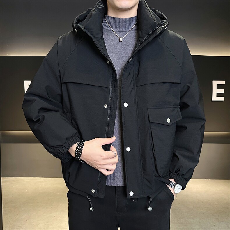 羽绒服男外套标50白鸭绒休闲时尚纯色上衣连帽款B317/6085/P245,男装羽绒服,电商B317
