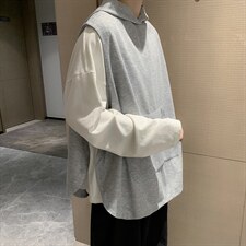港风马甲男无袖连帽2023秋冬季新款ins宽松百搭帅背心W3536-P32，男装背心/马甲，星座412-2
