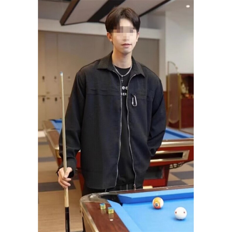 梭织布青年痞帅休闲长袖衬衣运动翻领多口袋宽松型C246,男装衬衫,星座1116A（原606A-3）